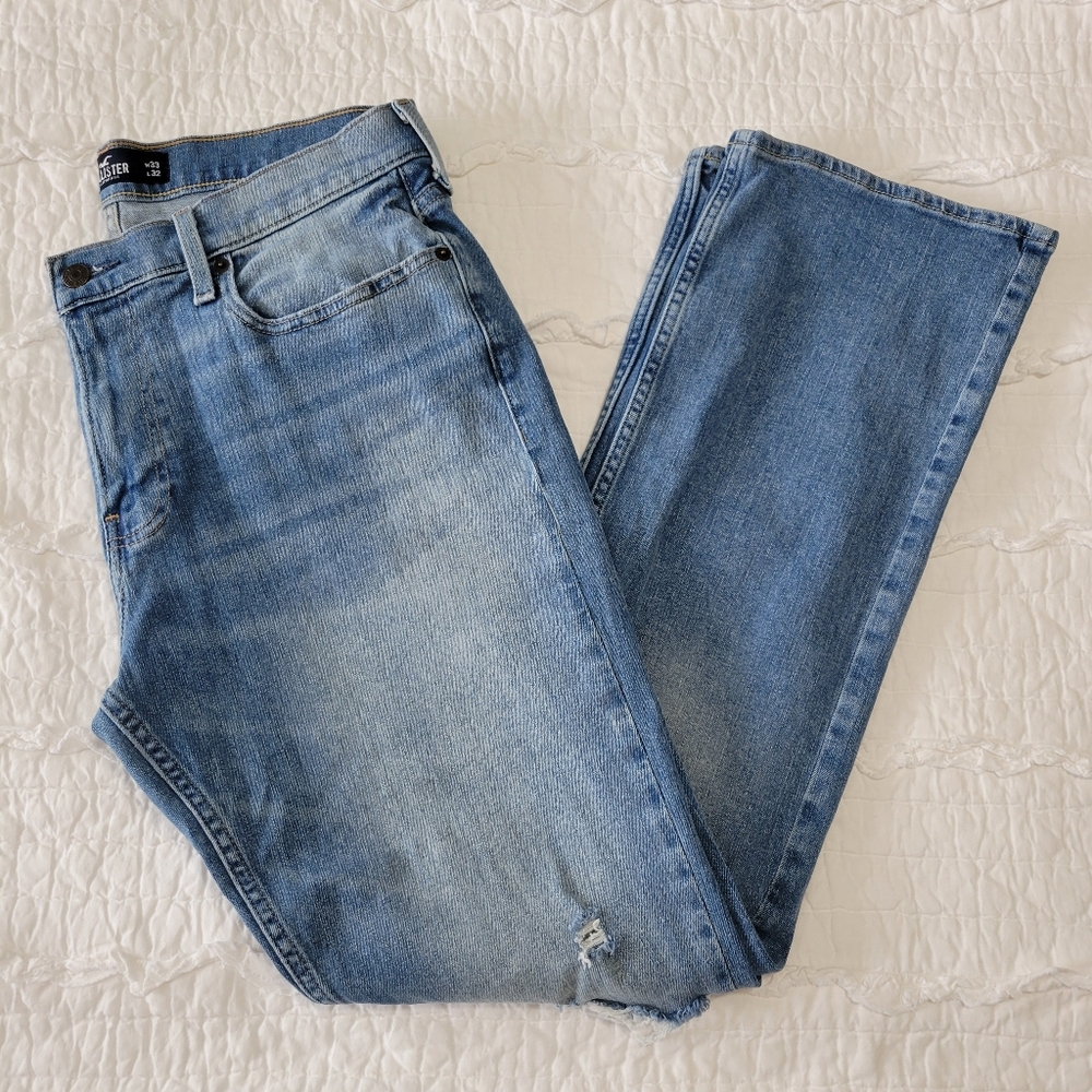 Hollister Men's Bootcut Jeans - Light Blue